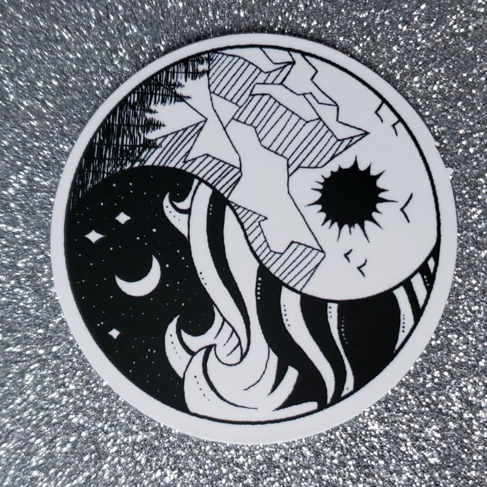Art CELESTIAL waterproof Sticker Yin Yang